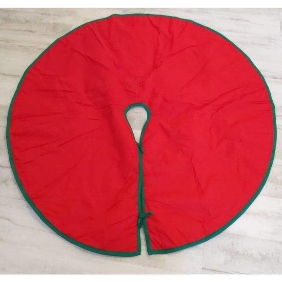 Vintage Sticks Twigs Felt Christmas Tree Skirt Snowman Stars Holly Applique 44" - Picture 10 of 10